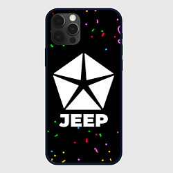 Чехол для iPhone 12 Pro Max Jeep конфети, цвет: 3D-черный