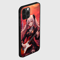 Чехол для iPhone 12 Pro Max Девочка с электрогитарой аниме, цвет: 3D-черный — фото 2