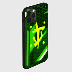 Чехол для iPhone 12 Pro Max Doom geometry green, цвет: 3D-черный — фото 2