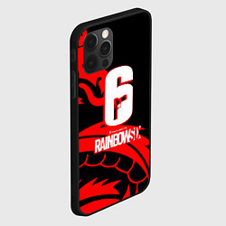 Чехол для iPhone 12 Pro Max Rainbow six dragon fire logo, цвет: 3D-черный — фото 2