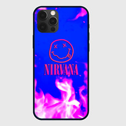 Чехол для iPhone 12 Pro Max Nirvana neon flame, цвет: 3D-черный