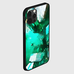 Чехол для iPhone 12 Pro Max Бело-зелёная абстракция, цвет: 3D-черный — фото 2