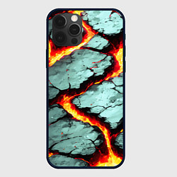Чехол для iPhone 12 Pro Max Треснувший камень жёлтый, цвет: 3D-черный