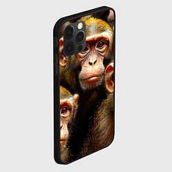 Чехол для iPhone 12 Pro Max Макаки, цвет: 3D-черный — фото 2