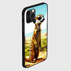 Чехол для iPhone 12 Pro Max Сурикат в саванне, цвет: 3D-черный — фото 2