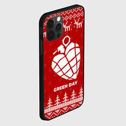 Чехол для iPhone 12 Pro Max Новогодний Green Day с оленями, цвет: 3D-черный — фото 2