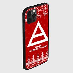 Чехол для iPhone 12 Pro Max Новогодний Thirty Seconds to Mars с оленями, цвет: 3D-черный — фото 2