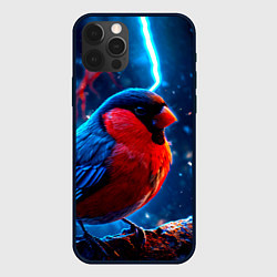 Чехол для iPhone 12 Pro Max Снигирь и молнии, цвет: 3D-черный