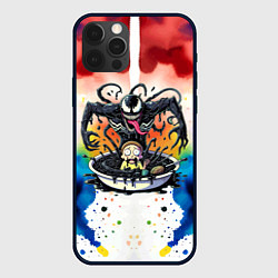 Чехол для iPhone 12 Pro Max Веном присмотрелся к Морти - ядовитая слизь, цвет: 3D-черный