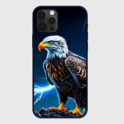 Чехол для iPhone 12 Pro Max Орел и молния, цвет: 3D-черный