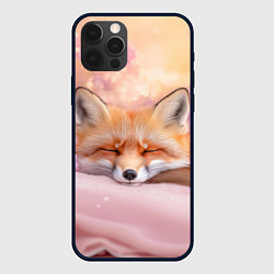 Чехол для iPhone 12 Pro Max Милая лисичка и сирень, цвет: 3D-черный