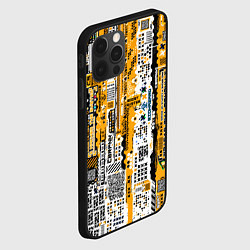 Чехол для iPhone 12 Pro Max Cyberpunk pattern yellow, цвет: 3D-черный — фото 2