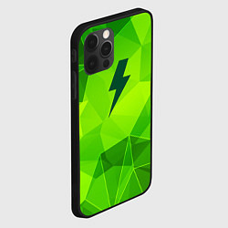 Чехол для iPhone 12 Pro Max AC DC green poly, цвет: 3D-черный — фото 2