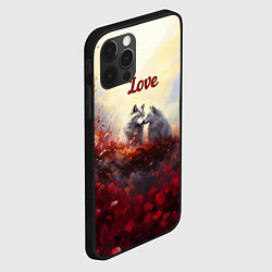 Чехол для iPhone 12 Pro Max Love волк и волчица, цвет: 3D-черный — фото 2