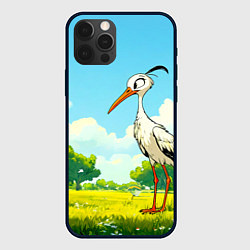 Чехол для iPhone 12 Pro Max Аист в лесу, цвет: 3D-черный