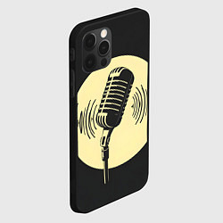 Чехол для iPhone 12 Pro Max Микрофон на черном фоне, цвет: 3D-черный — фото 2