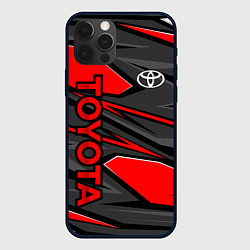 Чехол для iPhone 12 Pro Max Toyota - красная абстракция, цвет: 3D-черный