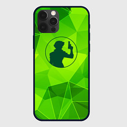 Чехол для iPhone 12 Pro Max Cowboy Bebop green poly, цвет: 3D-черный