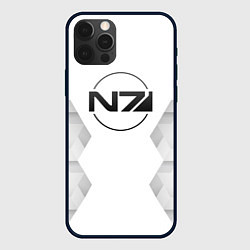 Чехол для iPhone 12 Pro Max Mass Effect white poly, цвет: 3D-черный