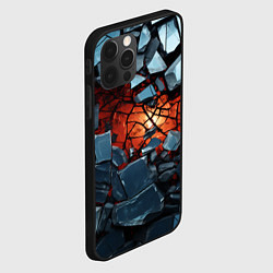 Чехол для iPhone 12 Pro Max Разбиты камни в текстуре, цвет: 3D-черный — фото 2