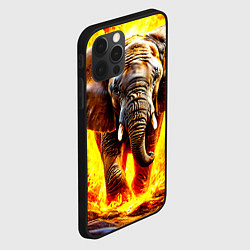 Чехол для iPhone 12 Pro Max Слон в огне, цвет: 3D-черный — фото 2