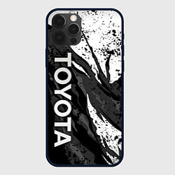 Чехол для iPhone 12 Pro Max Toyota - белый разрыв, цвет: 3D-черный