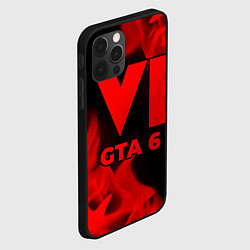 Чехол для iPhone 12 Pro Max GTA 6 - red gradient, цвет: 3D-черный — фото 2