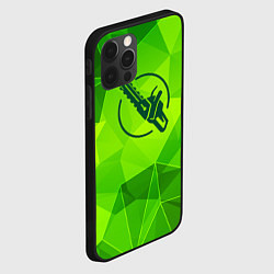Чехол для iPhone 12 Pro Max Chainsaw Man green poly, цвет: 3D-черный — фото 2