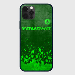 Чехол для iPhone 12 Pro Max Yamaha - green gradient посередине, цвет: 3D-черный