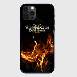 Чехол для iPhone 12 Pro Max Kingdom Come Deliverance 2 лого и огонь, цвет: 3D-черный