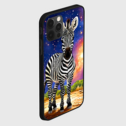 Чехол для iPhone 12 Pro Max Зебра в звездную ночь, цвет: 3D-черный — фото 2