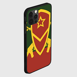Чехол для iPhone 12 Pro Max Мотострелковые войска: герб со щитом, цвет: 3D-черный — фото 2