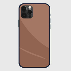 Чехол для iPhone 12 Pro Max Мокко Мусс однотонный с полосой, цвет: 3D-черный