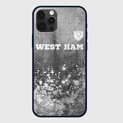 Чехол для iPhone 12 Pro Max West Ham - grey gradient посередине, цвет: 3D-черный