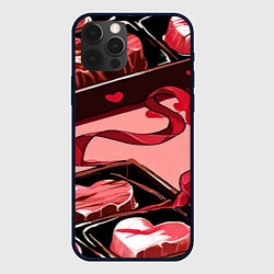 Чехол для iPhone 12 Pro Max Шоколадки в форме сердца, цвет: 3D-черный