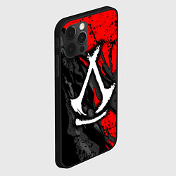 Чехол для iPhone 12 Pro Max Assassins creed: shadows - белый логотип, цвет: 3D-черный — фото 2
