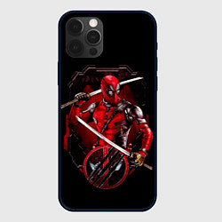 Чехол для iPhone 12 Pro Max Дэдпул с катанами, цвет: 3D-черный