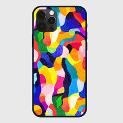 Чехол для iPhone 12 Pro Max Лоскутная абстракция, цвет: 3D-черный