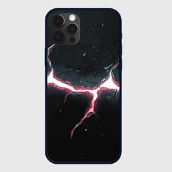 Чехол для iPhone 12 Pro Max Разлом на черной плите, цвет: 3D-черный
