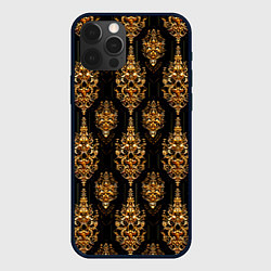 Чехол для iPhone 12 Pro Max Тайский золотой орнамент, цвет: 3D-черный