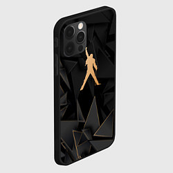 Чехол для iPhone 12 Pro Max Queen golden poly, цвет: 3D-черный — фото 2