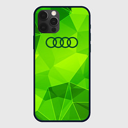 Чехол для iPhone 12 Pro Max Audi green poly, цвет: 3D-черный