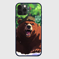 Чехол для iPhone 12 Pro Max Русский медведь патриот, цвет: 3D-черный