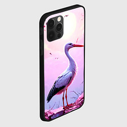 Чехол для iPhone 12 Pro Max Аист в розовых облаках, цвет: 3D-черный — фото 2