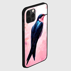 Чехол для iPhone 12 Pro Max Ласточка в розовом, цвет: 3D-черный — фото 2