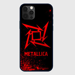 Чехол для iPhone 12 Pro Max Metallica - red gradient, цвет: 3D-черный