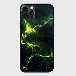 Чехол для iPhone 12 Pro Max Разбитая плита с зеленым светом, цвет: 3D-черный