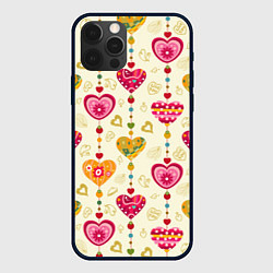 Чехол для iPhone 12 Pro Max Сердечки подборка, цвет: 3D-черный