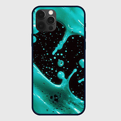 Чехол для iPhone 12 Pro Max Голубая краска и капли, цвет: 3D-черный