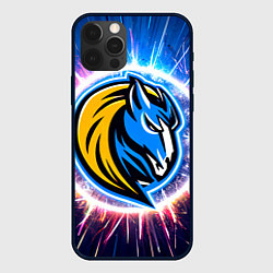 Чехол для iPhone 12 Pro Max Даллас Маверикс логотип в искрах, цвет: 3D-черный